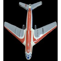 Детская заводная (инерционная) игрушка. Самолет. СССР