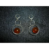 Серьги Серебро С Янтарём Старая Германия
