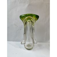 Ваза цветное стекло Чехословакия.