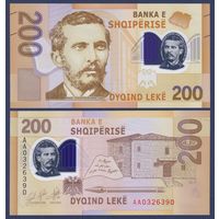Албания, 200 лек 2017 г., P-W76 (АА, полимер, номинация IBNS 2019, писатель Наим Фрашери), UNC