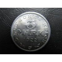 Германия. 3 марки. 1922J. С 20 копеек. Распродажа коллекции. Смотрите другие лоты.