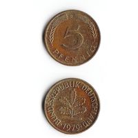 5 пфеннигов Германия 1979 года(D)