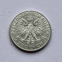 Монета СЕРЕБРО Польша 5 злотых 1934 год Ядвига ОТЛИЧНЫЕ