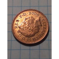1 пенни Великобритания 2000 год