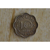 Цейлон 10 центов 1944 с 1 руб