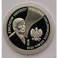 83. 10 злотых 2008 г. 10 лет со дня смерти Збигнева Херберта. Серебро с рубля!