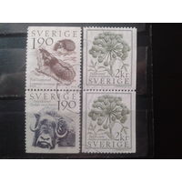 Швеция 1984 Стандарт, флора и фауна 2 сцепки