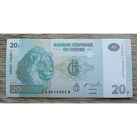 Werty71 Конго 20 франков 2003 UNC банкнота Лев прайд
