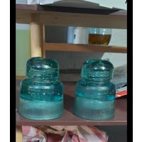 Изоляторы стеклянные бирюзового цвета времен СССР