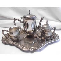 Сервиз кофейный на подносе Эгоист Серебрение