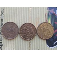 1 грош Польша 1992,1997,1998 года  лот 8,     3 монеты