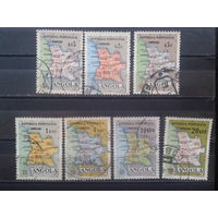 Ангола, колония Португалии, 1955. Карта Анголы