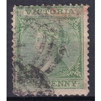 88.Aust. Великобритания. Австралийские штаты. Виктория. Стандарт. 1864 г. 1p. Mi.#37.