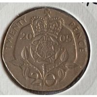 Великобритания. 20 пенсов 2005 года.