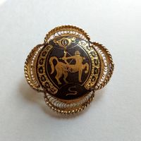 Дамаскин. Брошь Стрелец с шомпольной застёжкой. Испания.
