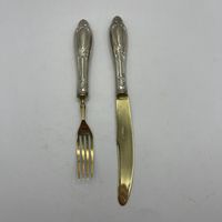 Антикварные десертные нож и вилка. Германия. 3386