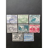 Польша 1935 Неполная серия марок "Различные достопримечательности Польши" (гашение без клея, наклейки) Mi.301-306,308-309 каталог 0.70 евро