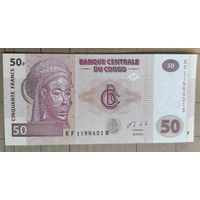 Конго (ДР) 50 франков 2013 г., P:97b, надпечатка см. в описании лота
