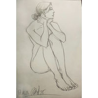 "Обнаженная музыкальная" набросок а3