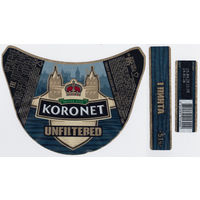 Этикетка пива Koronet Нефильтрованное Лидский ПЗ б/у Т633