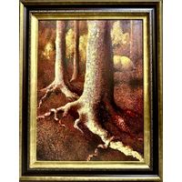 Казаков Б.И "День угасает". 1995г. Оргалит, масло. Размер 81х61,5 см.