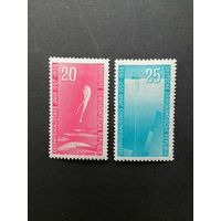 ГДР 1958 Полная серия марок "Международный геофизический год" (чистые* с наклейками) Mi.616-617 каталог 3.20 евро