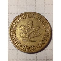 10 пфеннигов ФРГ 1950 год J