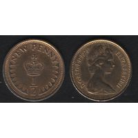 Великобритания _km914 1/2 пенни 1974 год другой металл (_брак