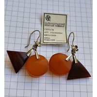 Серьги янтарные Янтарь винтаж