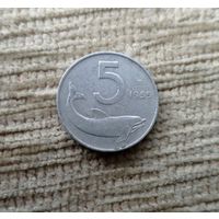 Werty71 Италия 5 лир 1955 Рыба Дельфин