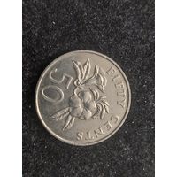 50 центов сингапур 1986