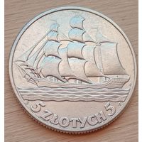 5 злотых Кораблик 1936 год