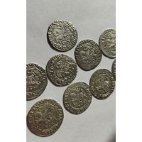 Полугроши 1557, 1558, 1559, 1560, 1561, 1562, 1563, 1564, 1564. Сборный лот. 1/2 гроша