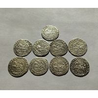 Полугроши 1557, 1558, 1559, 1560, 1561, 1562, 1563, 1564, 1564. Сборный лот. 1/2 гроша