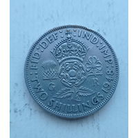 Великобритания 2 шиллинга = 1 флорин 1948 год с IND: IMP: