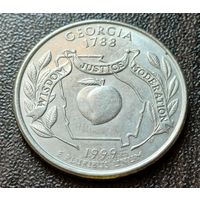 США 1/4 доллара, 1999 Квотер штата Джорджия   D    ( 1-4-8 )