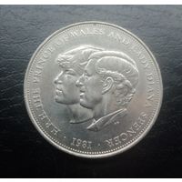 Англия 1 крона 1981 год свадьба принца Чарльза и принцессы Дианы