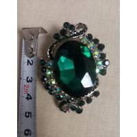 Брошь зелёная, бижутерия