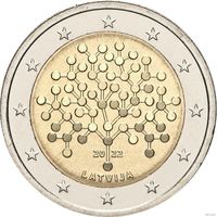 2 евро 2022 Латвия Финансовая грамотность UNC из ролла