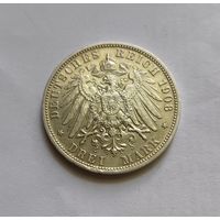 3 марок 1908 г. 900пр,. Бавария. Отто I.Германская империя. Тираж 680 529 т.