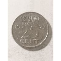 Нидерланды 25 центов 1977