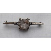 Брошь. Горный хрусталь. Серебро.