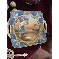 Редкая японская тарелка ручная роспись