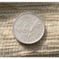 Werty71 Бермуды Бермудские острова 10 центов 2000 Лилия