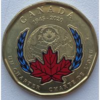 Канада 1 доллар 2020 г. 75 лет ООН. Цветная