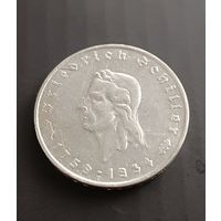 5 марок 1934г.  Юбилейный 175 лет со дня рождения композитора Шиллера. Редкая. Предложите Вашу цену.