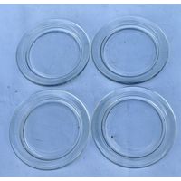 Четыре стеклянных блюдца из толстого стекла