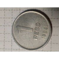 1 песо Аргентина 1984 год.