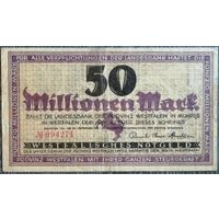 Германия 50 миллионов марок 1923 г Мюнстер в Вестфалии (Westfalen in Munster) VF