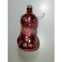 Ёлочная игрушка  - Лисичка . СССР  . Стекло .